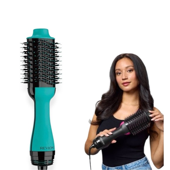 NWOT Revlon Black and Teal One Step Volumizing Hair Dryer Round Brush OS - Picture 10 of 15